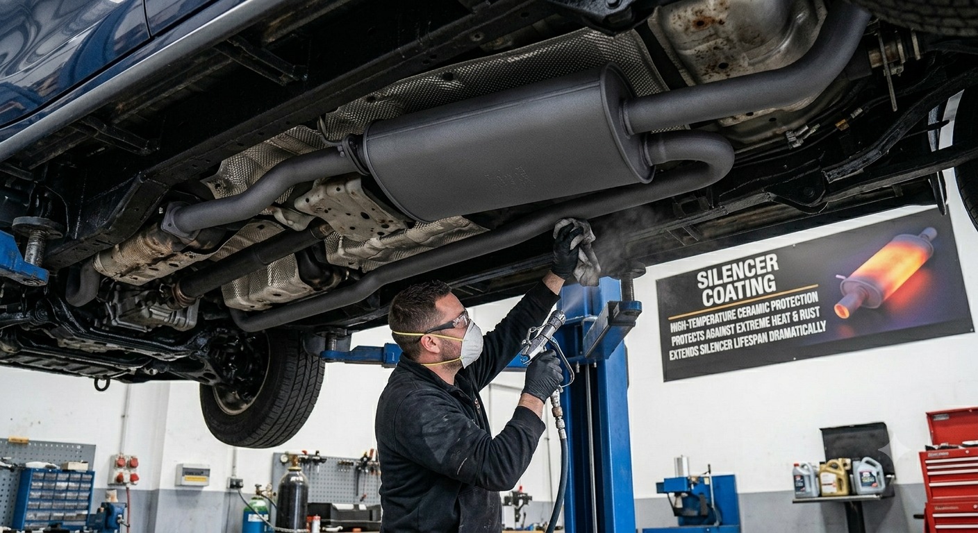Car exhaust silencer high-temperature ceramic coating